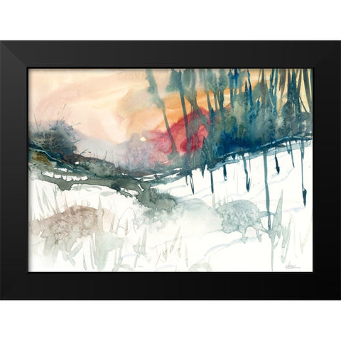 Ski Country Black Modern Wood Framed Art Print by Randy Noble Fine Art