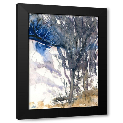 Snow Forest Black Modern Wood Framed Art Print with Double Matting by Randy Noble Fine Art