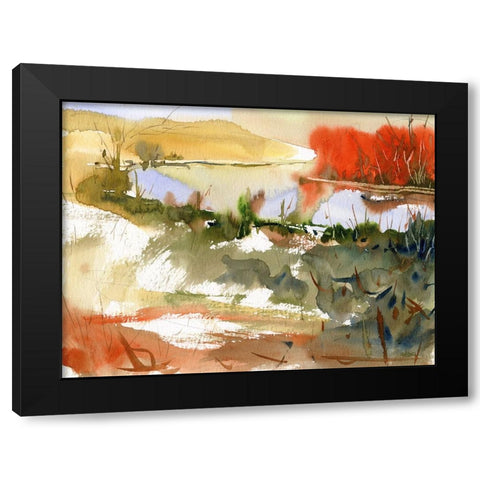 Sunrise Lake Black Modern Wood Framed Art Print by Randy Noble Fine Art