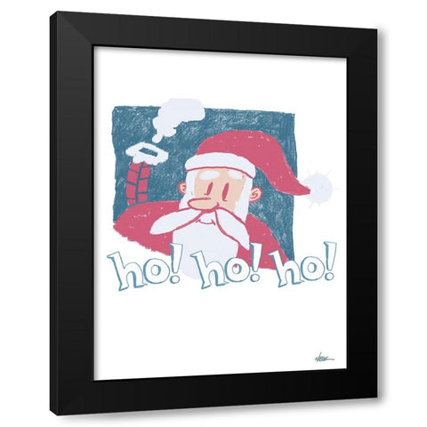 Ho Ho Ho Black Modern Wood Framed Art Print by Randy Noble Fine Art