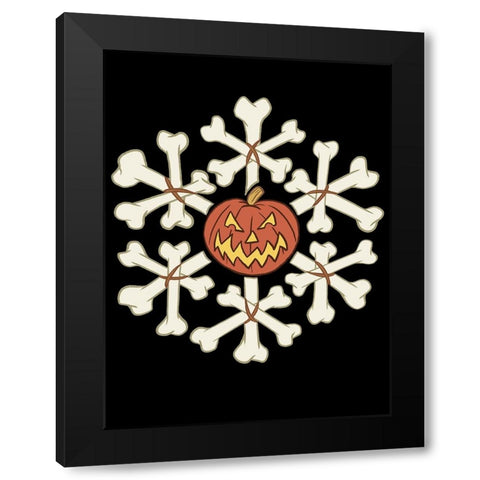 Pumpkin Bones Black Modern Wood Framed Art Print by Randy Noble Fine Art