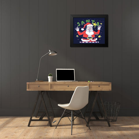 Santas Big Day Black Modern Wood Framed Art Print by Randy Noble Fine Art