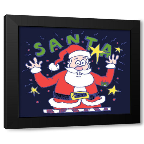 Santas Big Day Black Modern Wood Framed Art Print by Randy Noble Fine Art
