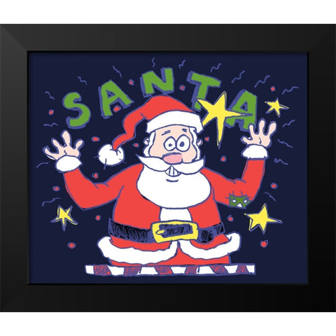 Santas Big Day Black Modern Wood Framed Art Print by Randy Noble Fine Art