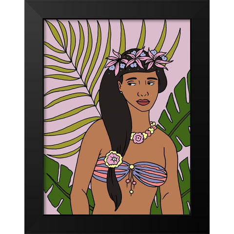 Tropical Beauties 3 Black Modern Wood Framed Art Print by Randy Noble Fine Art
