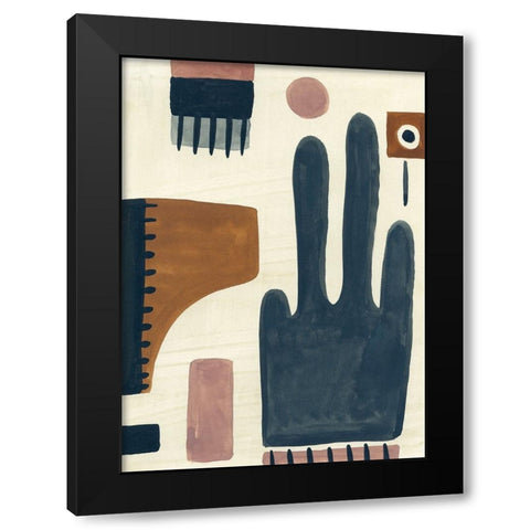 Bohemian Abstract Black Modern Wood Framed Art Print with Double Matting by Randy Noble Fine Art