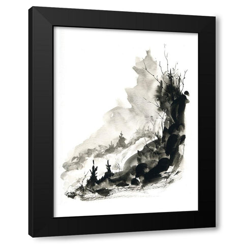 Flowing Water Black Modern Wood Framed Art Print by Randy Noble Fine Art