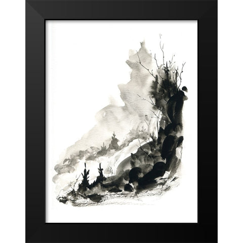 Flowing Water Black Modern Wood Framed Art Print by Randy Noble Fine Art