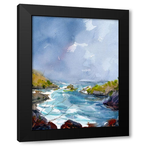 Secret Cove Black Modern Wood Framed Art Print with Double Matting by Randy Noble Fine Art