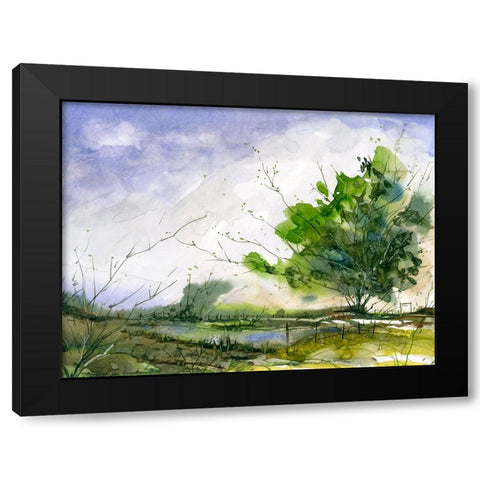 Taylors Pond Black Modern Wood Framed Art Print by Randy Noble Fine Art