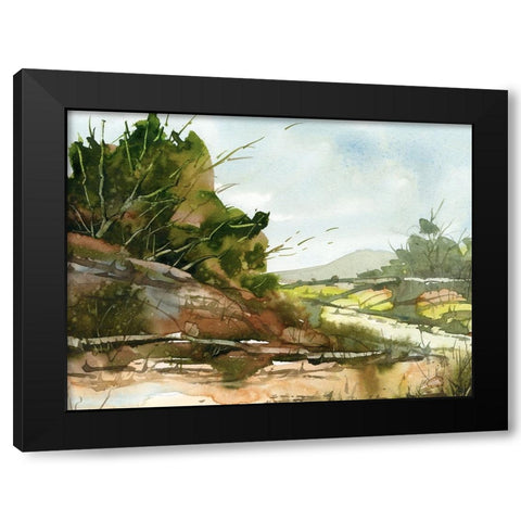 Valley Of Rivers Black Modern Wood Framed Art Print by Randy Noble Fine Art