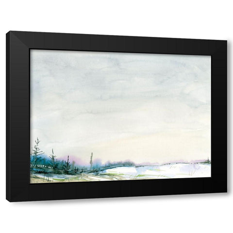 Winter Hike Black Modern Wood Framed Art Print with Double Matting by Randy Noble Fine Art