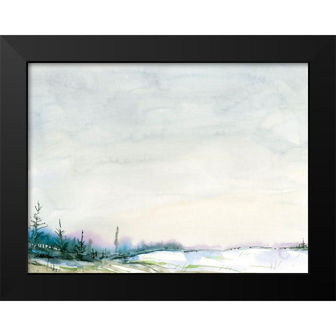 Winter Hike Black Modern Wood Framed Art Print by Randy Noble Fine Art