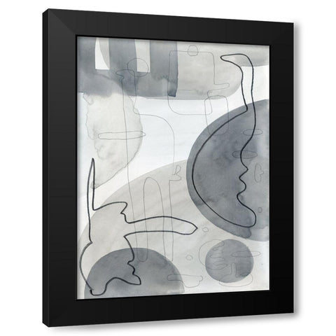 Lines Mingle Black Modern Wood Framed Art Print by Randy Noble Fine Art