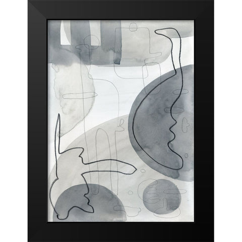 Lines Mingle Black Modern Wood Framed Art Print by Randy Noble Fine Art