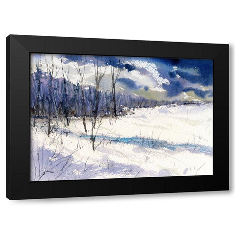 Back Trail Black Modern Wood Framed Art Print with Double Matting by Randy Noble Fine Art
