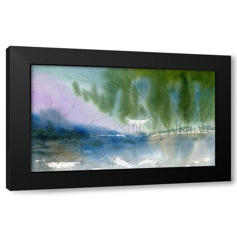 Purple Mountains Black Modern Wood Framed Art Print with Double Matting by Randy Noble Fine Art