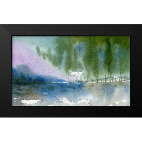 Purple Mountains Black Modern Wood Framed Art Print by Randy Noble Fine Art