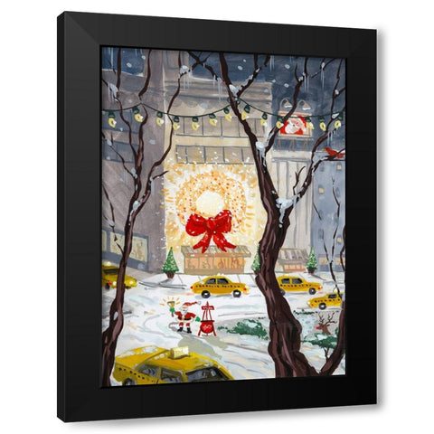 City Holiday Black Modern Wood Framed Art Print with Double Matting by Randy Noble Fine Art