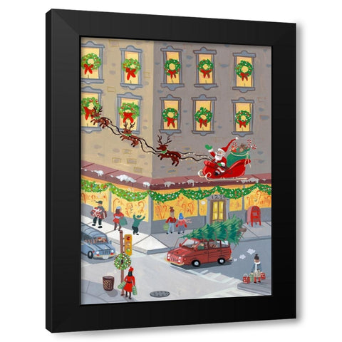 Holiday Shops Black Modern Wood Framed Art Print with Double Matting by Randy Noble Fine Art