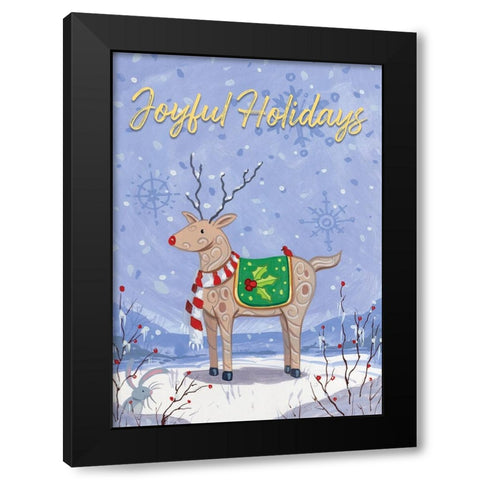 Joyful Holidays Black Modern Wood Framed Art Print with Double Matting by Randy Noble Fine Art