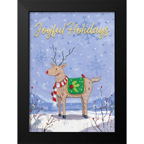 Joyful Holidays Black Modern Wood Framed Art Print by Randy Noble Fine Art