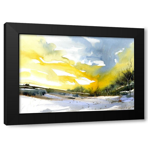 Poetic Winter Black Modern Wood Framed Art Print with Double Matting by Randy Noble Fine Art
