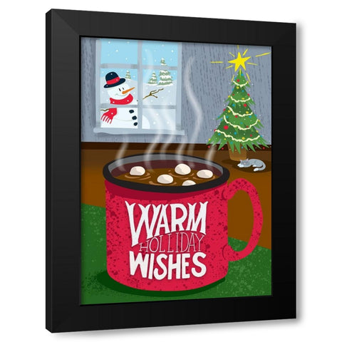 Warm Holiday Wishes Black Modern Wood Framed Art Print by Randy Noble Fine Art