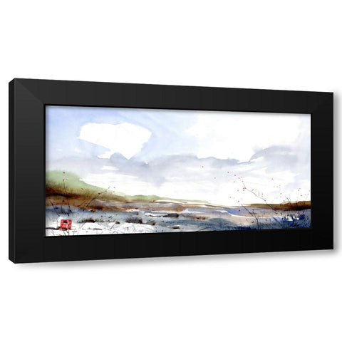 Mountain River Black Modern Wood Framed Art Print by Randy Noble Fine Art