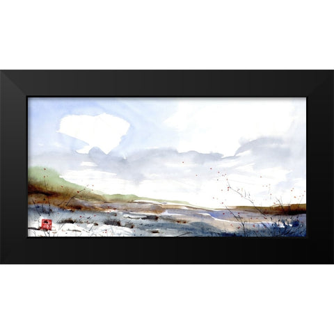Mountain River Black Modern Wood Framed Art Print by Randy Noble Fine Art