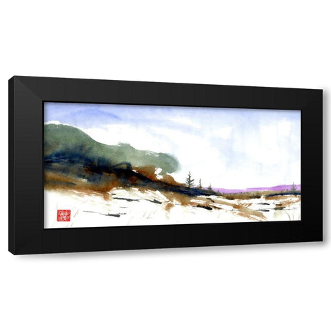 Sequential Snow Black Modern Wood Framed Art Print with Double Matting by Randy Noble Fine Art