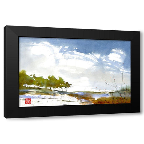 Tree Ridge Black Modern Wood Framed Art Print by Randy Noble Fine Art