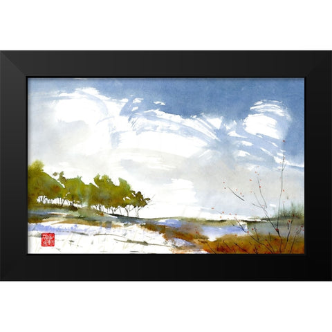 Tree Ridge Black Modern Wood Framed Art Print by Randy Noble Fine Art