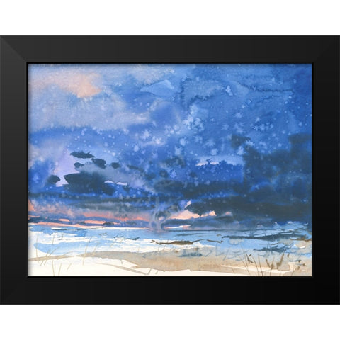 Ocean Storms Black Modern Wood Framed Art Print by Randy Noble Fine Art