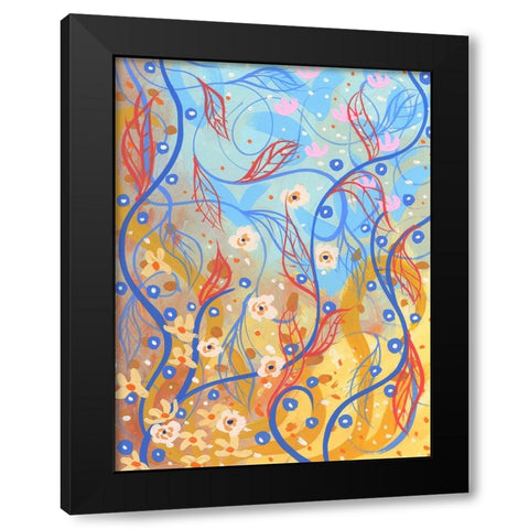 Ascending Flora Black Modern Wood Framed Art Print by Randy Noble Fine Art
