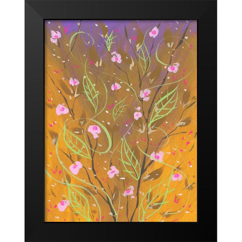 Hypnotic Flora Black Modern Wood Framed Art Print by Randy Noble Fine Art