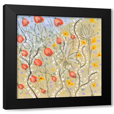 Fashions Garden Black Modern Wood Framed Art Print with Double Matting by Randy Noble Fine Art