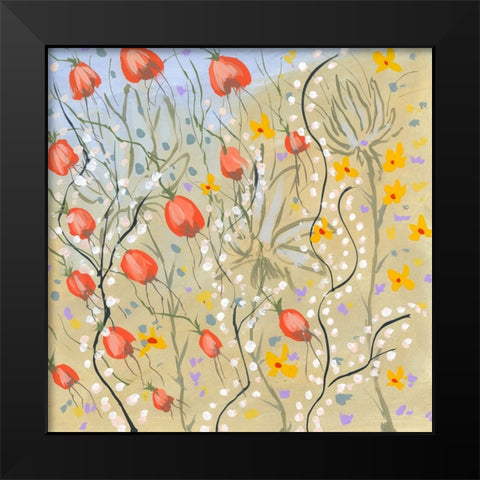 Fashions Garden Black Modern Wood Framed Art Print by Randy Noble Fine Art