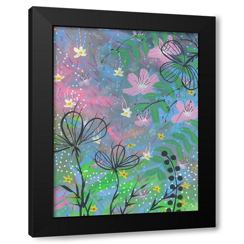 Pinks Black Modern Wood Framed Art Print by Randy Noble Fine Art