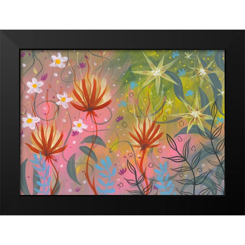 Garden Burst Black Modern Wood Framed Art Print by Randy Noble Fine Art