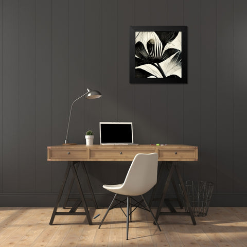 B006 Flowers Black White Black Modern Wood Framed Art Print by Heere, Ray