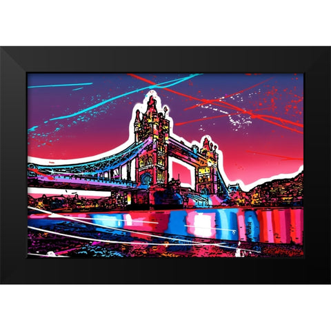C001 Colorful Cityview Tower Bridge London Black Modern Wood Framed Art Print by Heere, Ray
