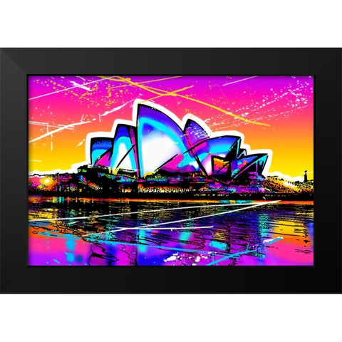 C002 Colorful Cityview Sidney Opera House Black Modern Wood Framed Art Print by Heere, Ray