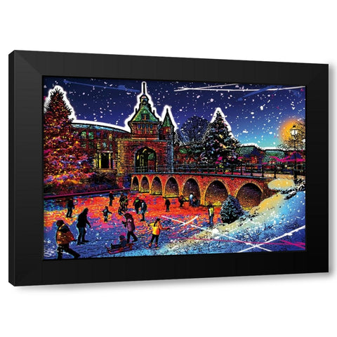 C003 Colorful Cityview Dutch City Of Hoorn Christmas Black Modern Wood Framed Art Print with Double Matting by Heere, Ray