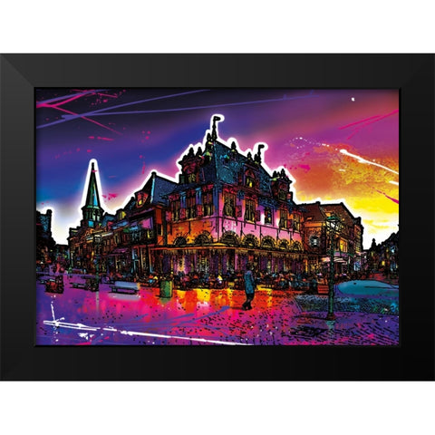 C004 Colorful Cityview Of Dutch City Of Hoorn Black Modern Wood Framed Art Print by Heere, Ray