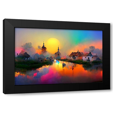 D001 Medieval Landscapes Black Modern Wood Framed Art Print with Double Matting by Heere, Ray