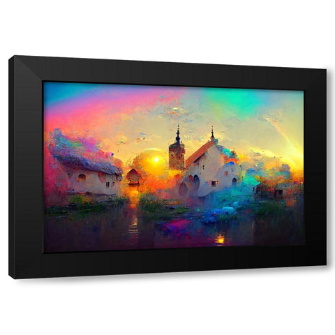 D002 Medieval Landscapes Black Modern Wood Framed Art Print by Heere, Ray