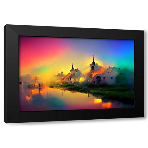 D003 Medieval Landscapes Black Modern Wood Framed Art Print by Heere, Ray