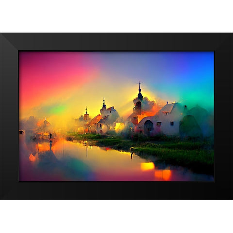 D003 Medieval Landscapes Black Modern Wood Framed Art Print by Heere, Ray