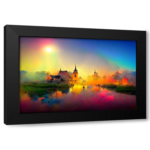 D004 Medieval Landscapes Black Modern Wood Framed Art Print by Heere, Ray